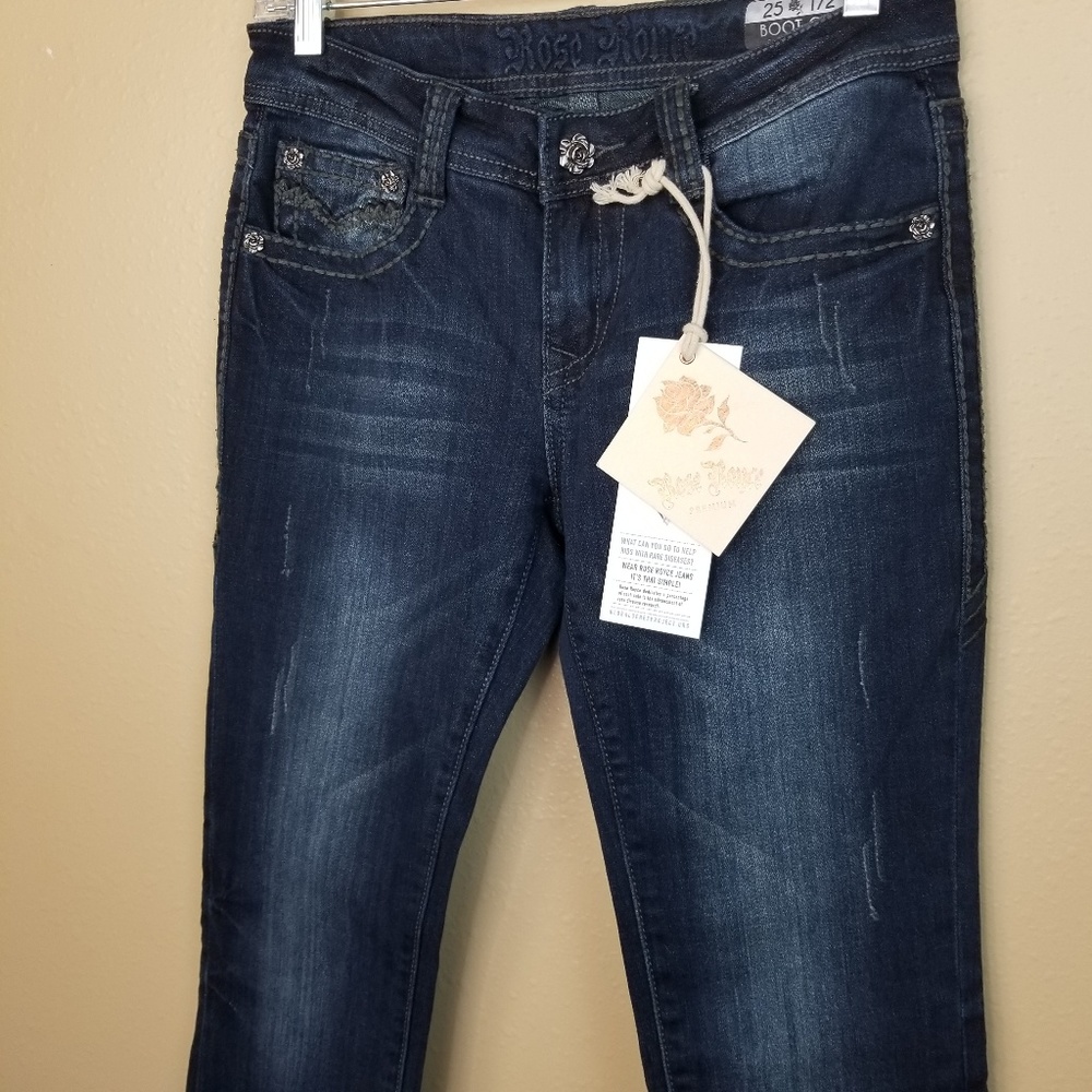 NWT ROSE ROYCE Randi Boot Cut Jeans Sz 25.5 A000.5